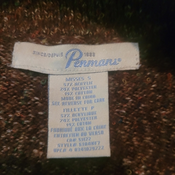 Penman's Brown Speckled Knit Cardigan with Belt S - Picture 7 of 7